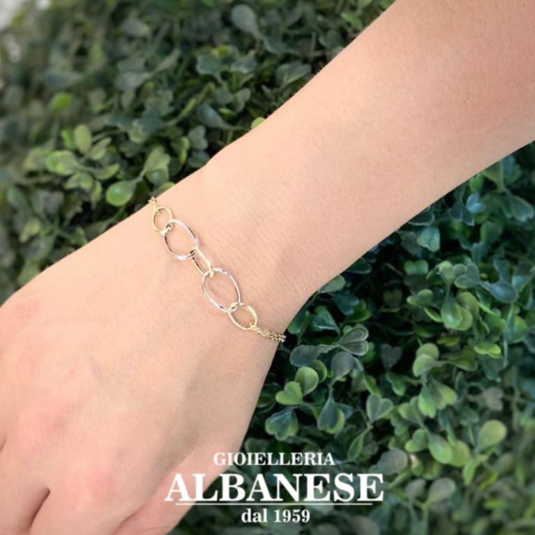 Bracciale in Oro Bianco e Giallo