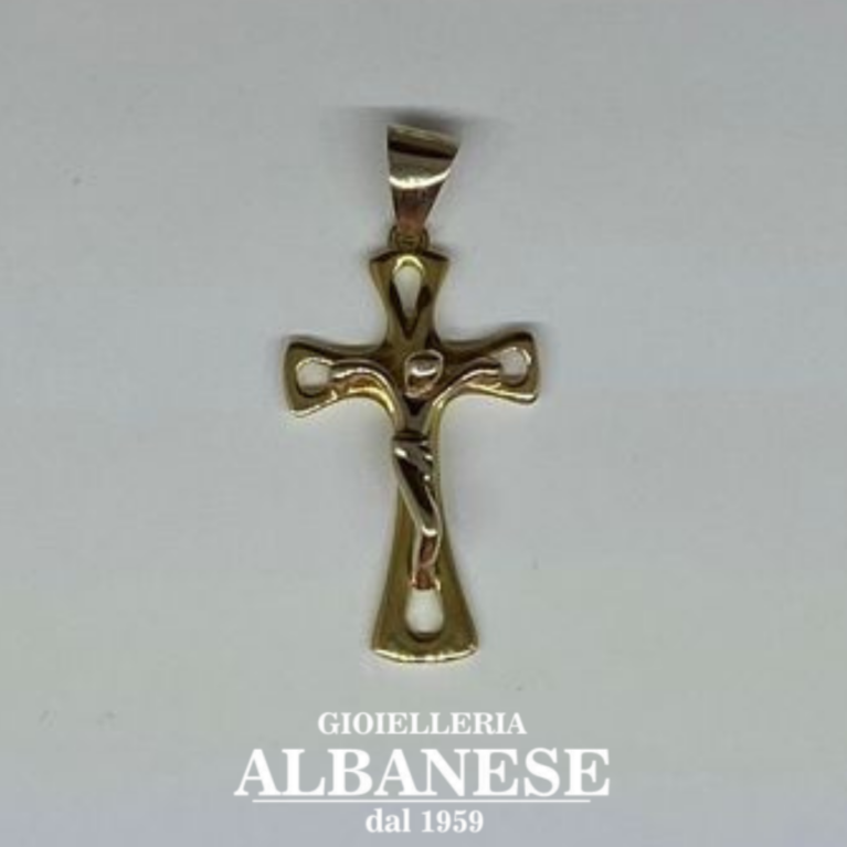 Croce in Oro Giallo e Bianco